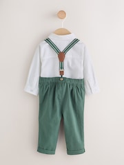 Berde - Pantalon at Braces ng Baby Shirt 4 Set (0buwan-2taon) - Larawan 3 ng 6