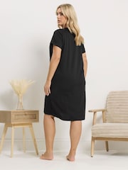 Yours Curve Black Dipped Back Nightdress 2 Pack - Image 3 of 8