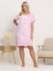 Yours Curve Black Dipped Back Nightdress 2 Pack - Image 4 of 8