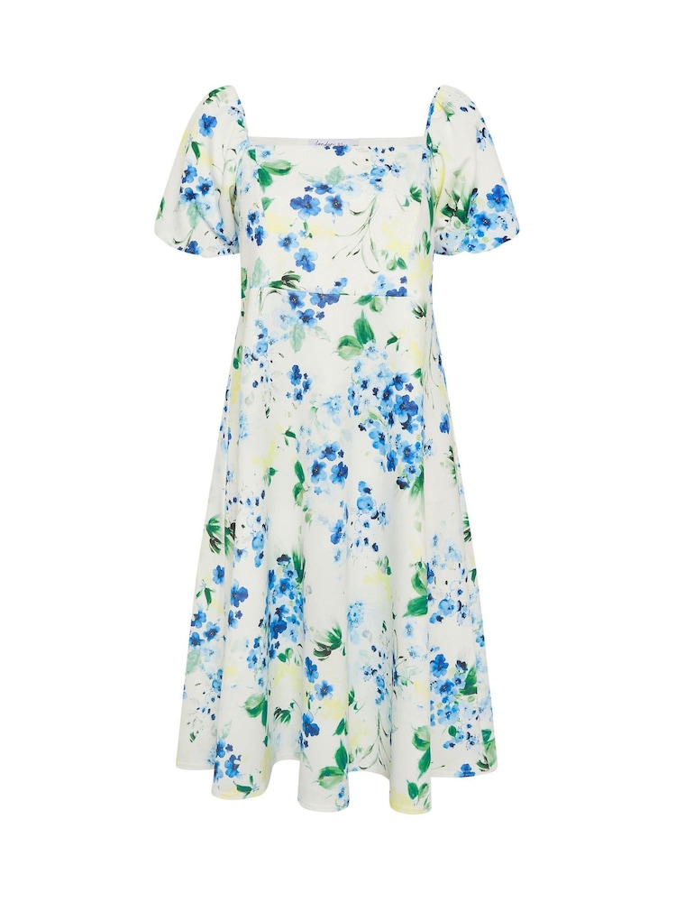 Yours Curve White London Floral Square Neck Skater Dress - Image 5 of 5 Yours Curve White London Floral Square Neck Skater Dress - Image 5 of 5