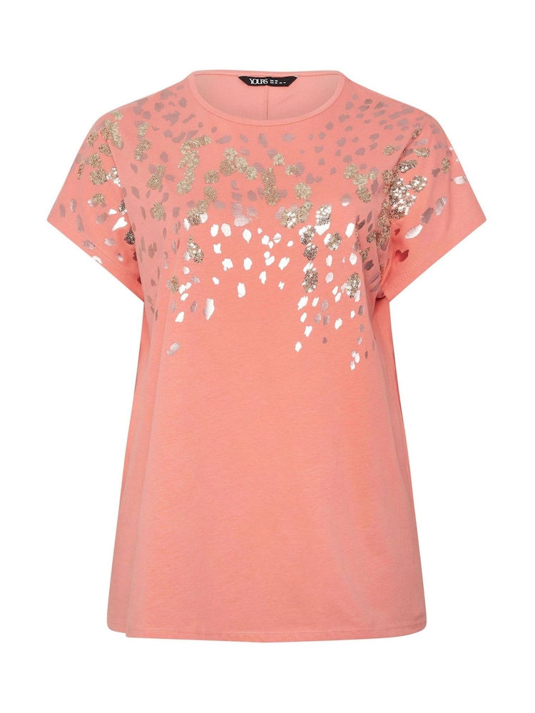 Yours Curve Orange Animal Embellished Top - Image 5 of 5