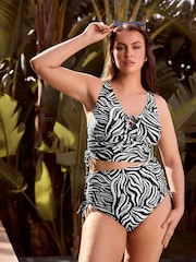 Yours Curve Black Adjustable Tankini - Image 1 of 4