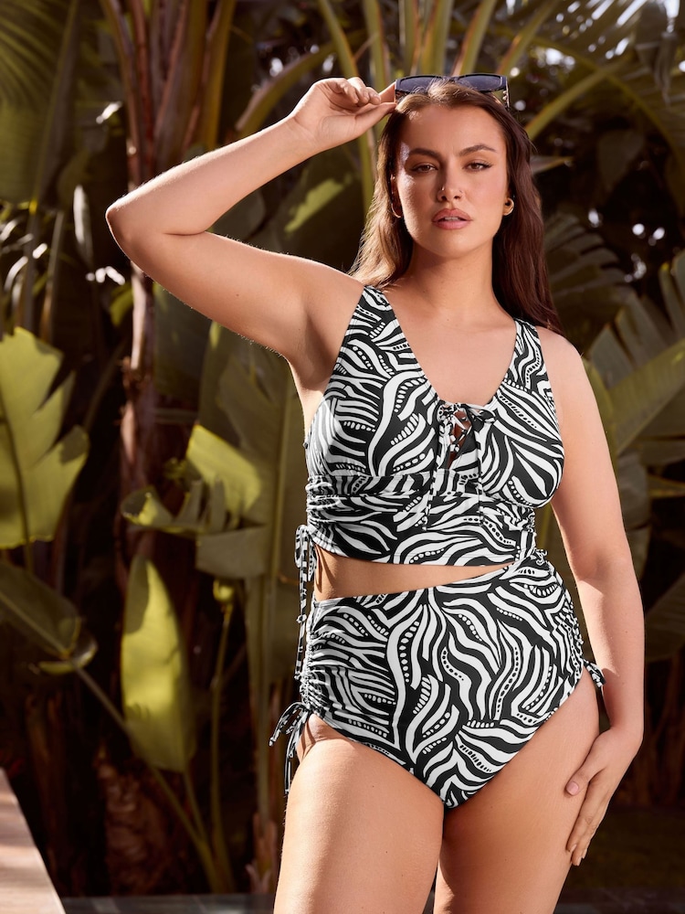 Yours Curve Black Adjustable Tankini - Image 1 of 4