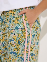 PixieGirl Petite Green Ditsy Wide Leg Side Stripe Trousers - Image 5 of 6