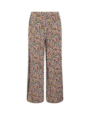 PixieGirl Petite Black Ditsy Wide Leg Side Stripe Trousers - Image 5 of 5