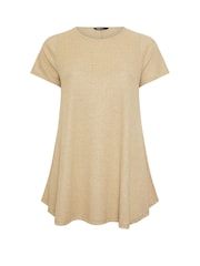 Yours Curve Natural Soft Touch Ribbed T-Shirt - Image 4 of 5