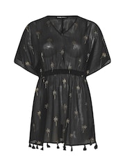 Yours Curve Black Gold Foil Palms Cover-Up - Image 2 of 2