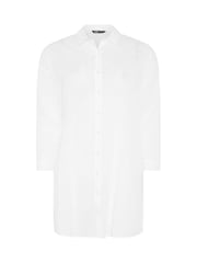 Yours Curve White Longline Slub Shirt - Image 6 of 6