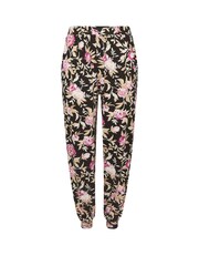 Yours Curve Black Floral Harem Pocket Trousers - Image 5 of 5