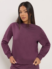 M&Co Red Petite Button Detail Sweat Top - Image 1 of 5