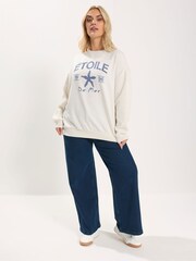 Yours Curve Natural Sweatshirt - Image 2 of 5