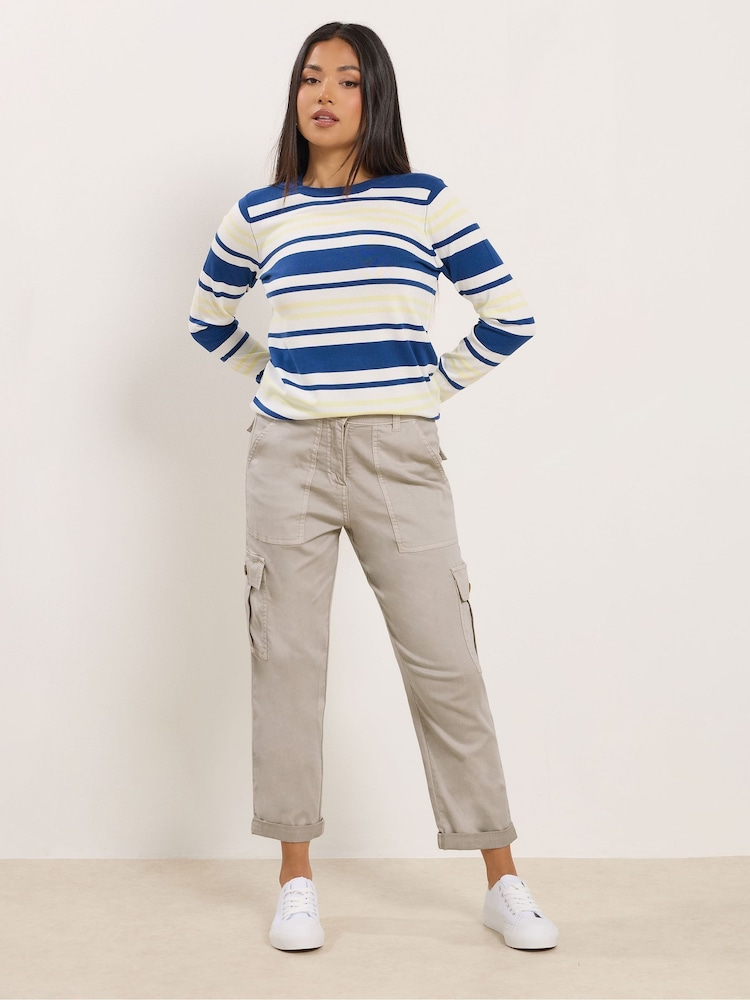 M&Co Natural Petite Cargo Trousers - Image 2 of 4 M&Co Natural Petite Cargo Trousers - Image 2 of 4