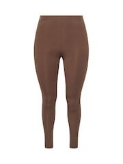Yours Curve Brown Mini Ribbed Leggings - Image 5 of 5