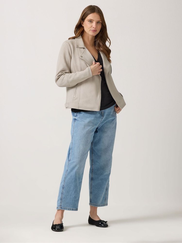 M&Co Natural Suede Biker Jacket - Image 2 of 5