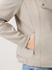 M&Co Natural Suede Biker Jacket - Image 4 of 5