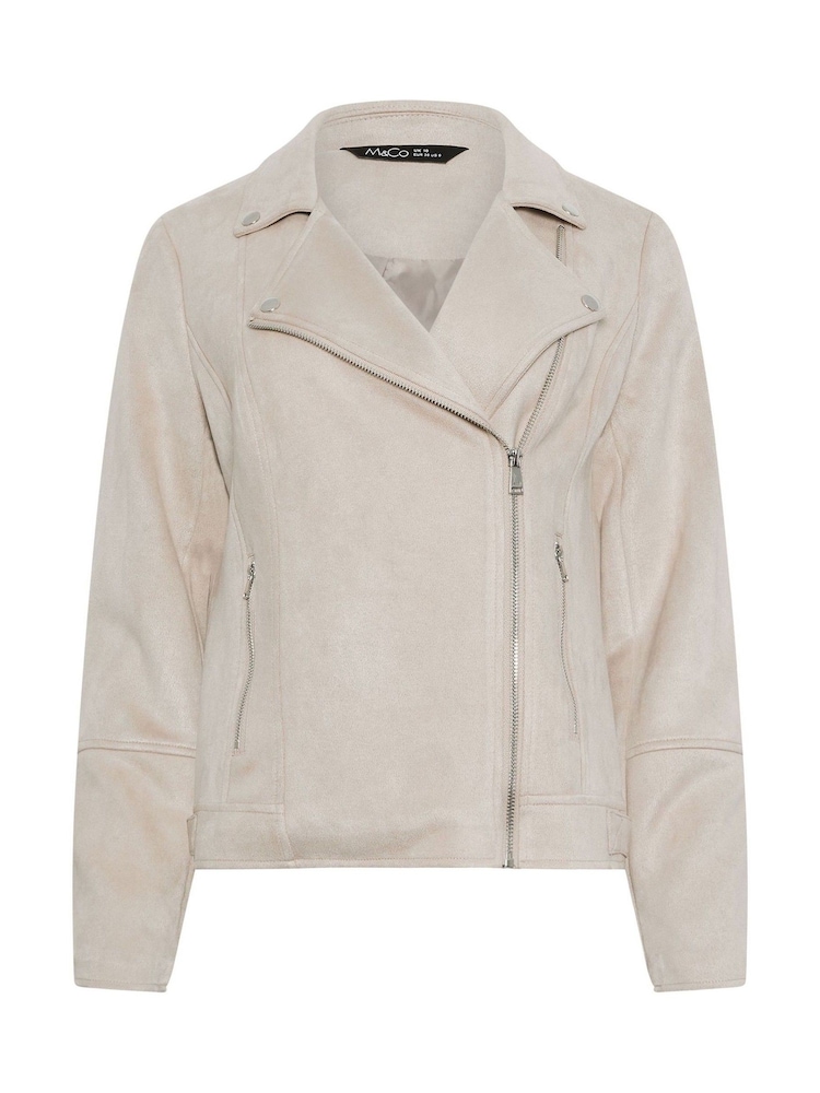 M&Co Natural Suede Biker Jacket - Image 5 of 5