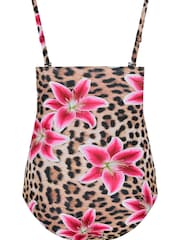 Yours Curve Brown Knot Bandeau Swimsuit - Image 3 of 3