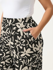 Yours Curve Black Jersey Wide Leg Trousers - Image 4 of 5