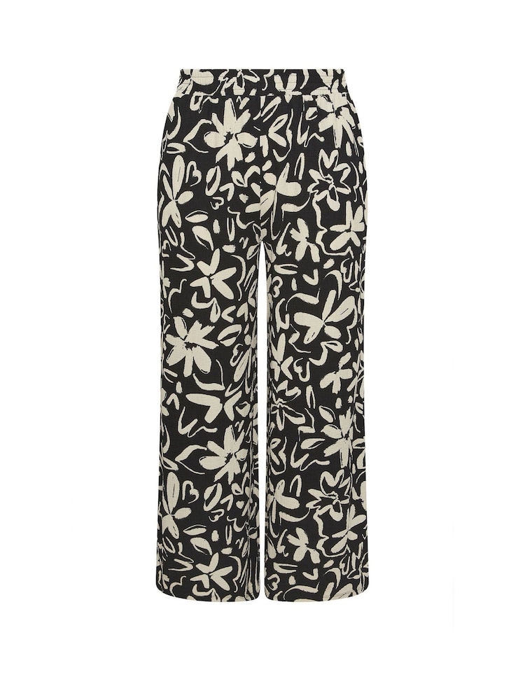 Yours Curve Black Jersey Wide Leg Trousers - Image 5 of 5