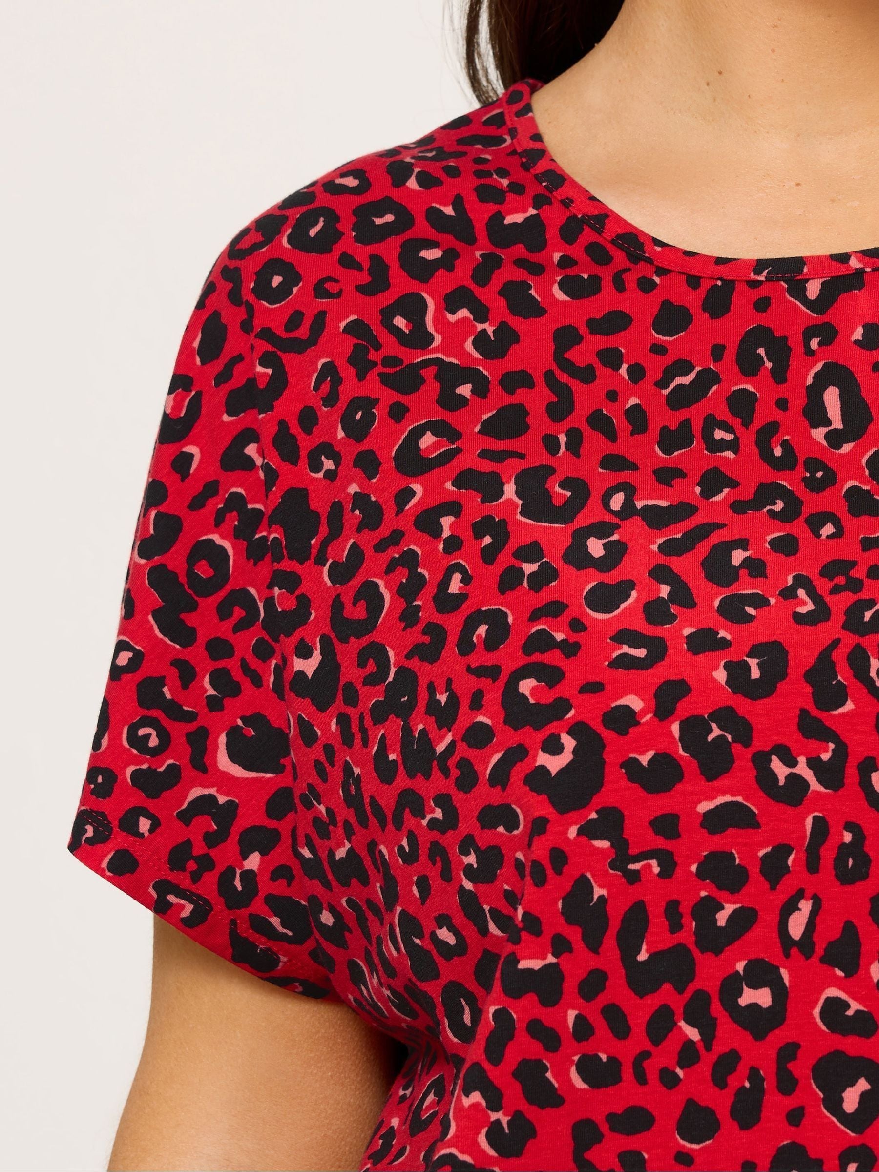 Buy Yours Curve Red Drop Shoulder Animal Top from Next USA