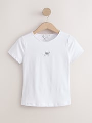 White Logo Soft Touch Slinky Crew Neck Short Sleeve T-Shirt - Image 1 of 3