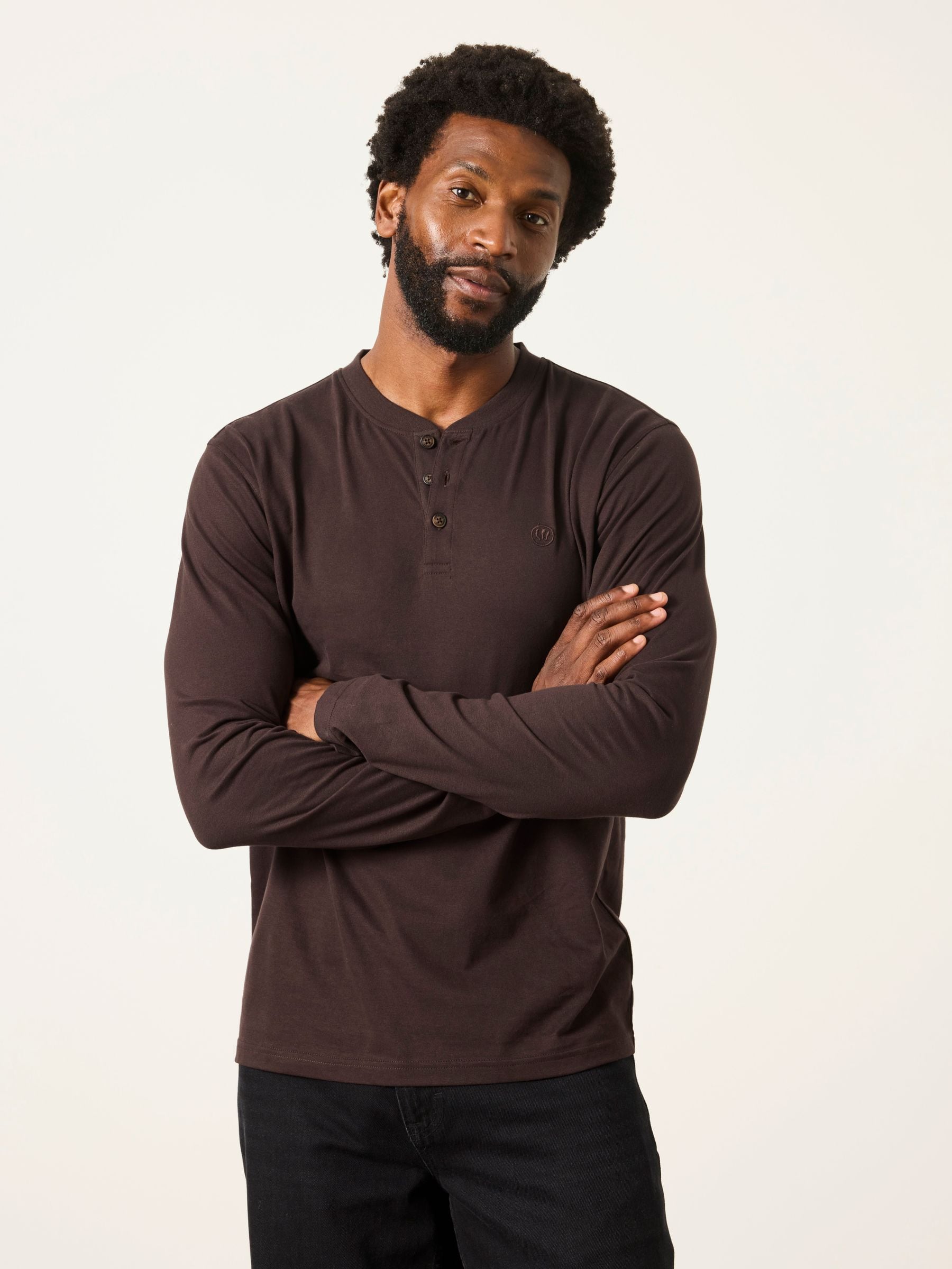 Comprar Khaki/Natural/Brown - FatFace Long Sleeve Henley T-Shirt