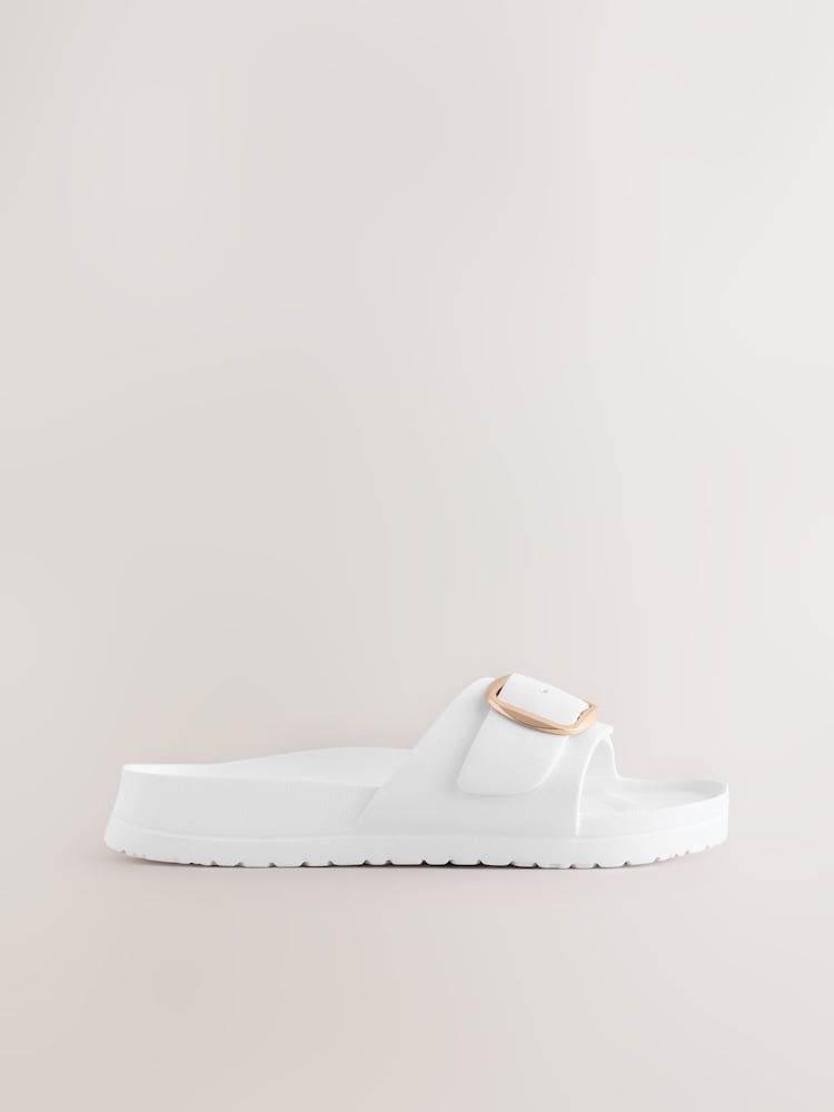 White Beach Single Strap Flat Sandals - Image 2 of 6 White Beach Single Strap Flat Sandals - Image 2 of 6