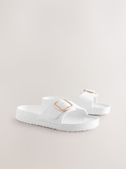 White Beach Single Strap Flat Sandals - Image 3 of 6