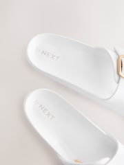 White Beach Single Strap Flat Sandals - Image 5 of 6