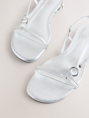 Silver Forever Comfort® Hardware Detail Sling Back Sandals - Image 10 of 11