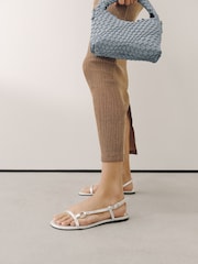 Silver Forever Comfort® Hardware Detail Sling Back Sandals - Image 2 of 11