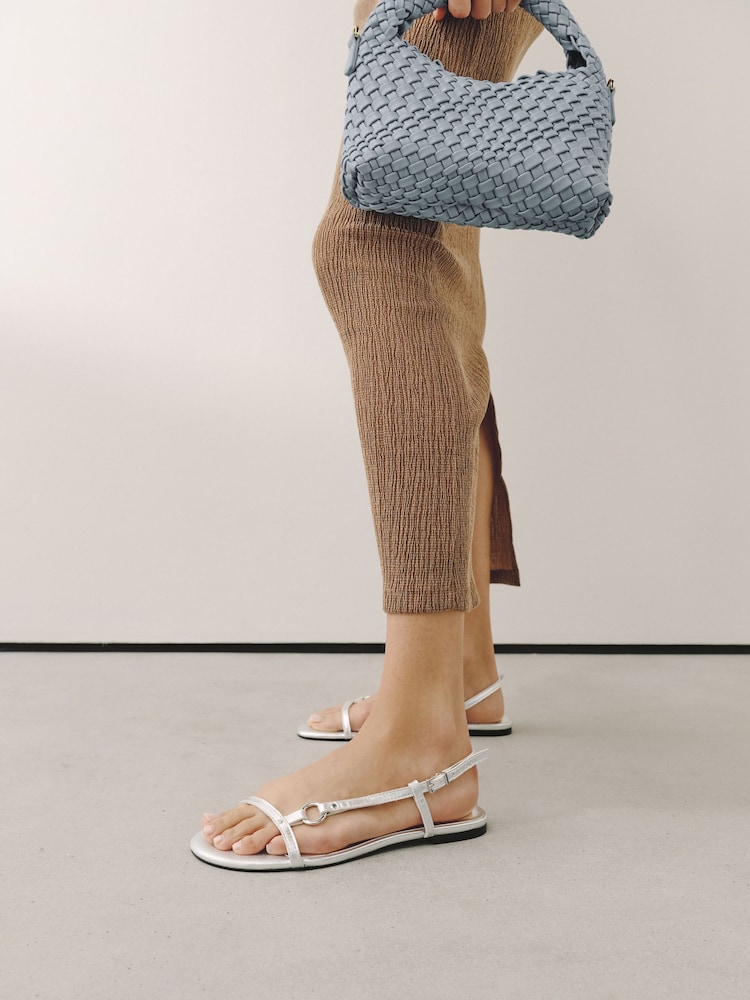 Silver Forever Comfort® Hardware Detail Sling Back Sandals - Image 2 of 11