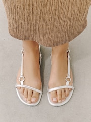 Silver Forever Comfort® Hardware Detail Sling Back Sandals - Image 4 of 11