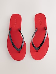 Red/Black Jelly Toe Thong Sandals - Image 1 of 13
