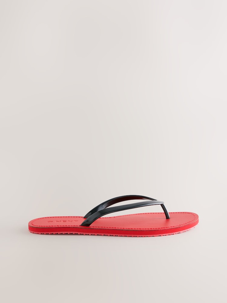 Red/Black Jelly Toe Thong Sandals - Image 2 of 13 Red/Black Jelly Toe Thong Sandals - Image 2 of 13