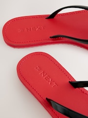 Red/Black Jelly Toe Thong Sandals - Image 3 of 13