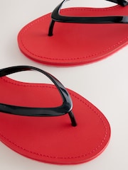 Red/Black Jelly Toe Thong Sandals - Image 4 of 13