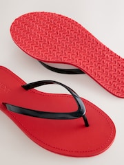 Red/Black Jelly Toe Thong Sandals - Image 5 of 13