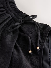 Black Textured Ruched Side Tummy Shaping Control Swimsuit - Image 6 of 6