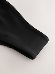 Black V Cut Ruched Brazilian Bikini Bottoms - Image 3 of 3