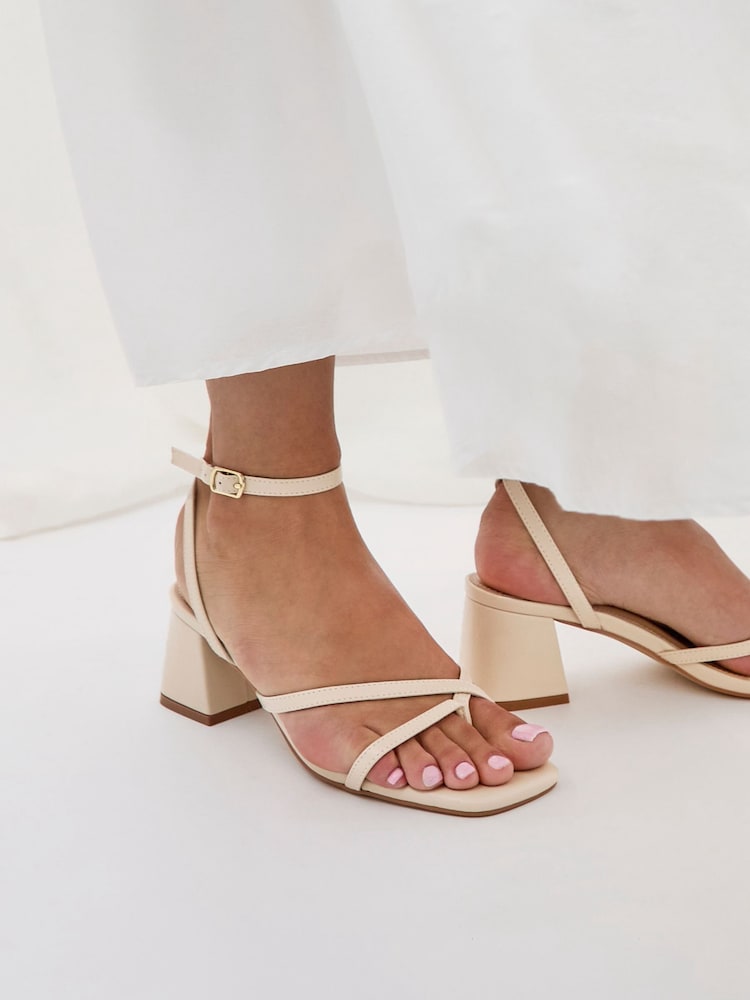 Linzi Nude Sally Strappy Block Heeled Sandals - Image 1 of 6 Linzi Nude Sally Strappy Block Heeled Sandals - Image 1 of 6