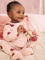 Pink Cat Two Way Zip Fleece Sleepsuit - Image 3 of 5