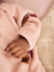 Pink Cat Two Way Zip Fleece Sleepsuit - Image 5 of 5