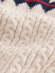 Ecru/Marineblau - Pullover mit Reißverschlusskragen und Norwegermuster (3–16Jahre) - Bild 4 von 4