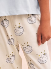 כחול  - מארז של 1 פיג'מות בדוגמת Moomins עם מכנסיים בגזרה רחבה (גיל 3 עד 16) - תמונה 5 מתוך 5