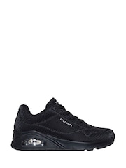 Skechers Black UNO - Shiny Scale Trainers - Image 1 of 4