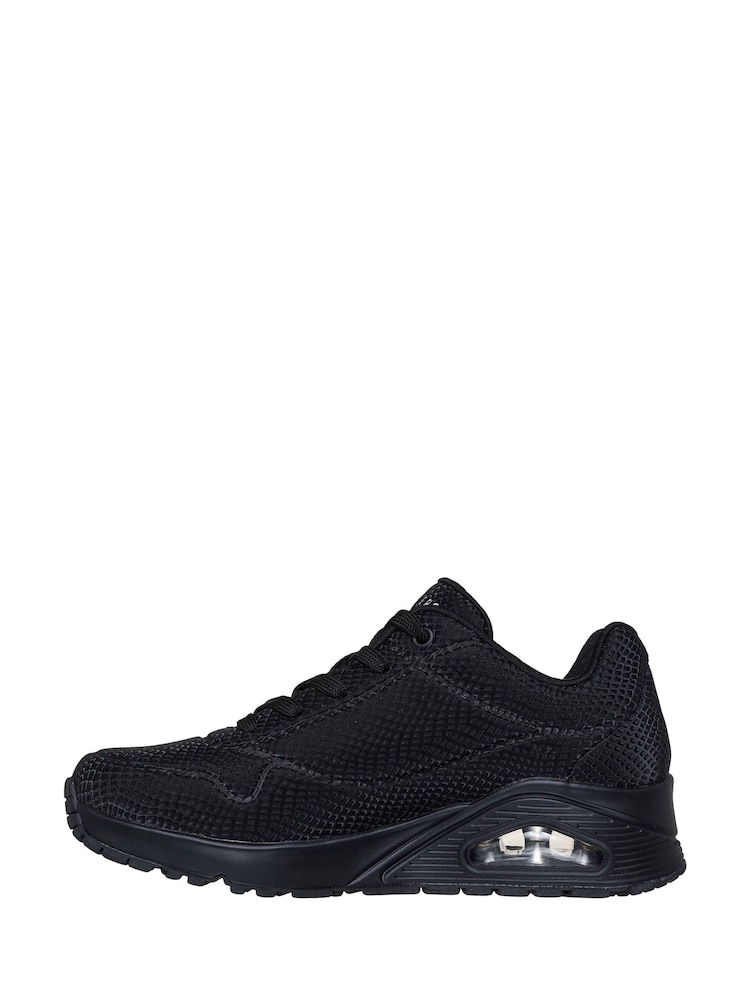 Skechers Black UNO - Shiny Scale Trainers - Image 2 of 4
