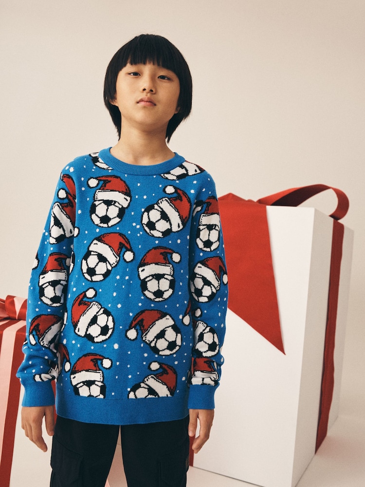 Navy/Red Christmas Jumper (3mths-16yrs) - Image 1 of 3 Navy/Red Christmas Jumper (3mths-16yrs) - Image 1 of 3