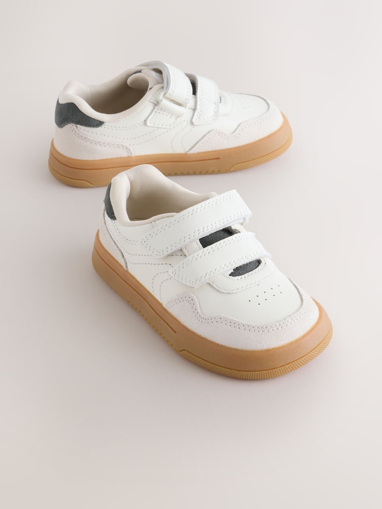 Vit/Neutral - Barefoot Läder Sneakers med Tryckknäppning - Bild 1 av 5 Vit/Neutral - Barefoot Läder Sneakers med Tryckknäppning - Bild 1 av 5
