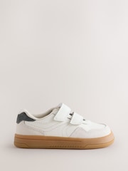 Vit/Neutral - Barefoot Läder Sneakers med Tryckknäppning - Bild 2 av 5